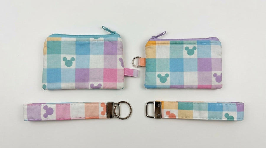 Pastel  Mouse Wristlet Wallet Set