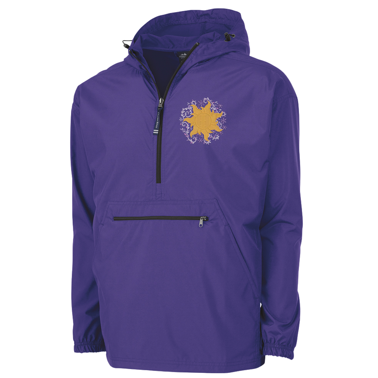 Purple Embroidered Golden Sun Rain Jacket Quarter Zip (Pre-Order)