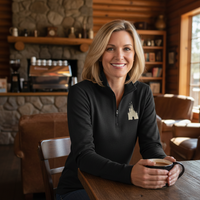 Thumbnail for Black Tri Blend Quarter Zip Sparkly Embroidered Castle (Pre-Order)