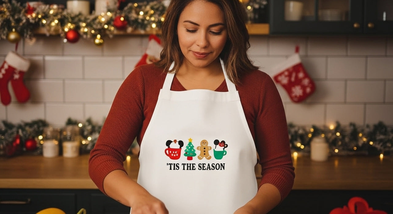 Embroidered Tis The Season Apron (Pre-Order)