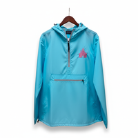 Thumbnail for Aqua Quarter Zip Charles River Rain Jacket- Metallic Pink Castle
