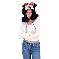Thumbnail for Minnie Mouse Travel Neck Pillow Hoodie, Black