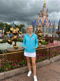 Thumbnail for Aqua Quarter Zip Charles River Rain Jacket- Metallic Pink Castle
