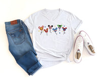 Thumbnail for V-neck Embroidered Ash Super Hero Tee (Pre-Order)