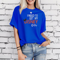 Thumbnail for Royal Blue Embroidered Need To Get My Disney On Tee  (Pre-Order)