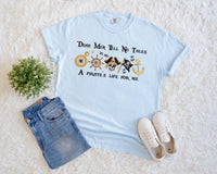Thumbnail for Chambray Embroidered Pirate's Life For Me Tee (Pre-Order)
