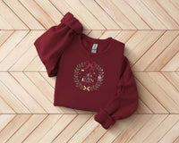 Thumbnail for Maroon Crewneck Embroidered Christmas Castle (Pre-Order)