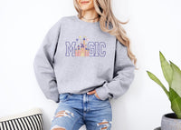 Thumbnail for Crewneck- Sports Grey Embroidered Magic Castle  (Pre-Order)