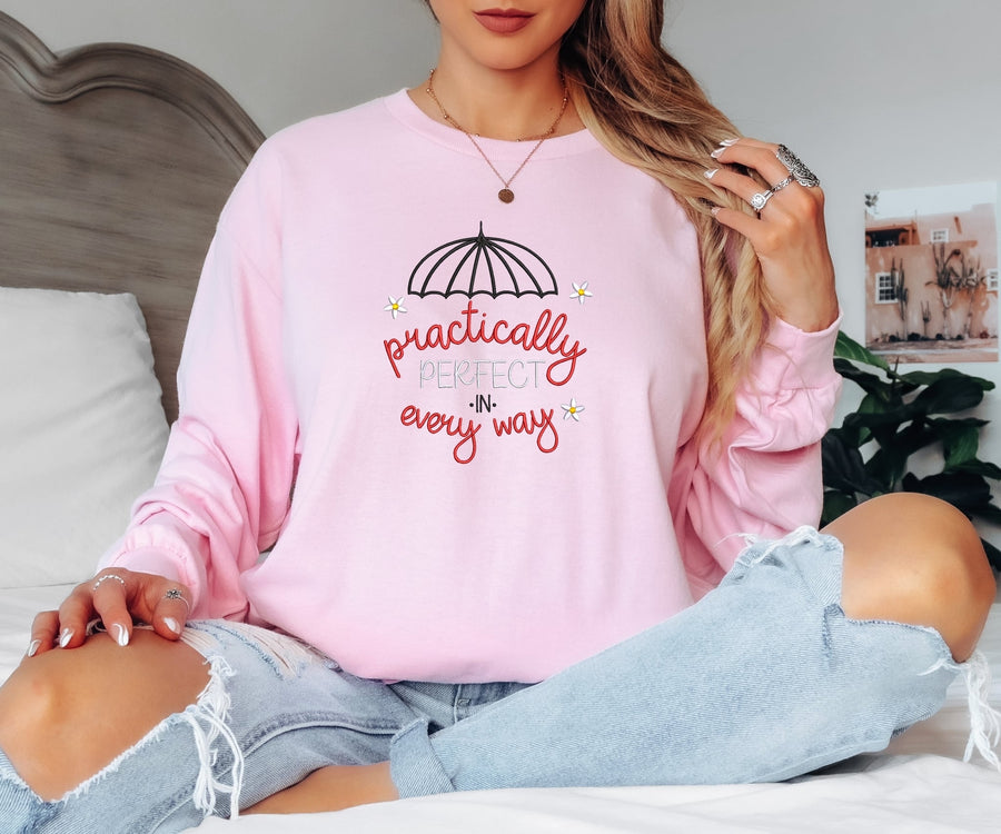 Blossom Long Sleeve- Embroidered Practically Perfect (Pre-Order)