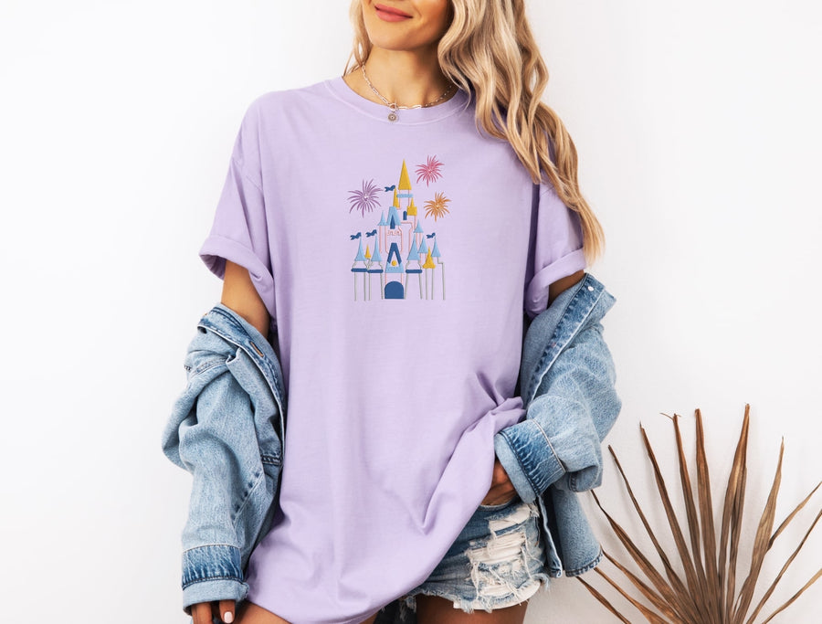 Orchid Embroidered Castle Magic Tee (Pre-Order)