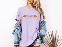 Thumbnail for Orchid Embroidered Imagine A World Like That Tee (Pre-Order)