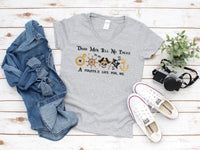 Thumbnail for V-Neck Grey Embroidered Pirate's Life For Me Tee (Pre-Order)