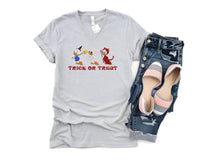Thumbnail for V-Neck Grey Embroidered Trick Or Treat Tee (Pre-Order)