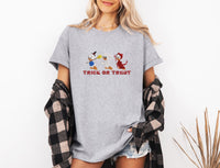 Thumbnail for Grey Embroidered Trick Or Treat Tee (Pre-Order)