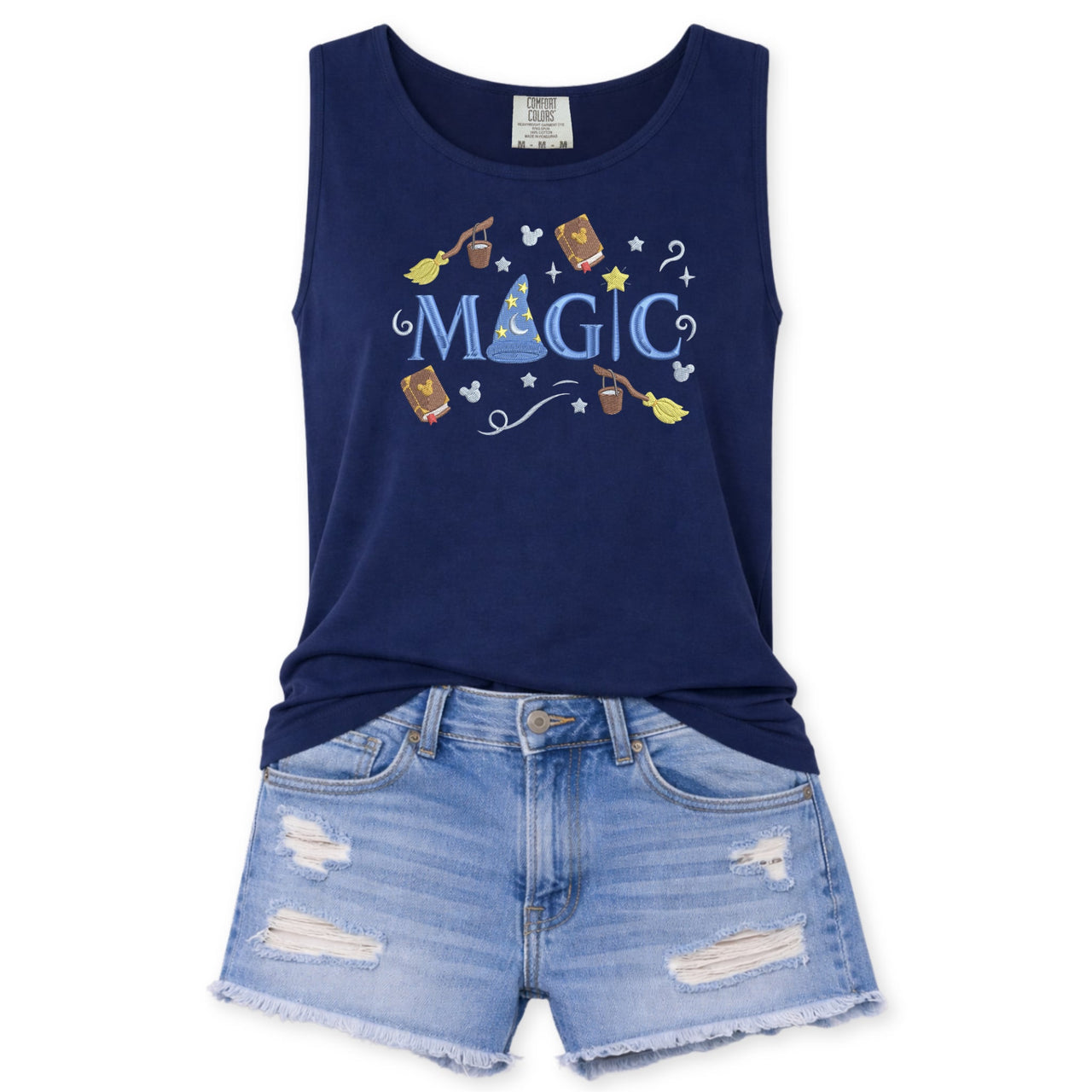 Magic Embroidered Navy Tank Top (Pre-Order)
