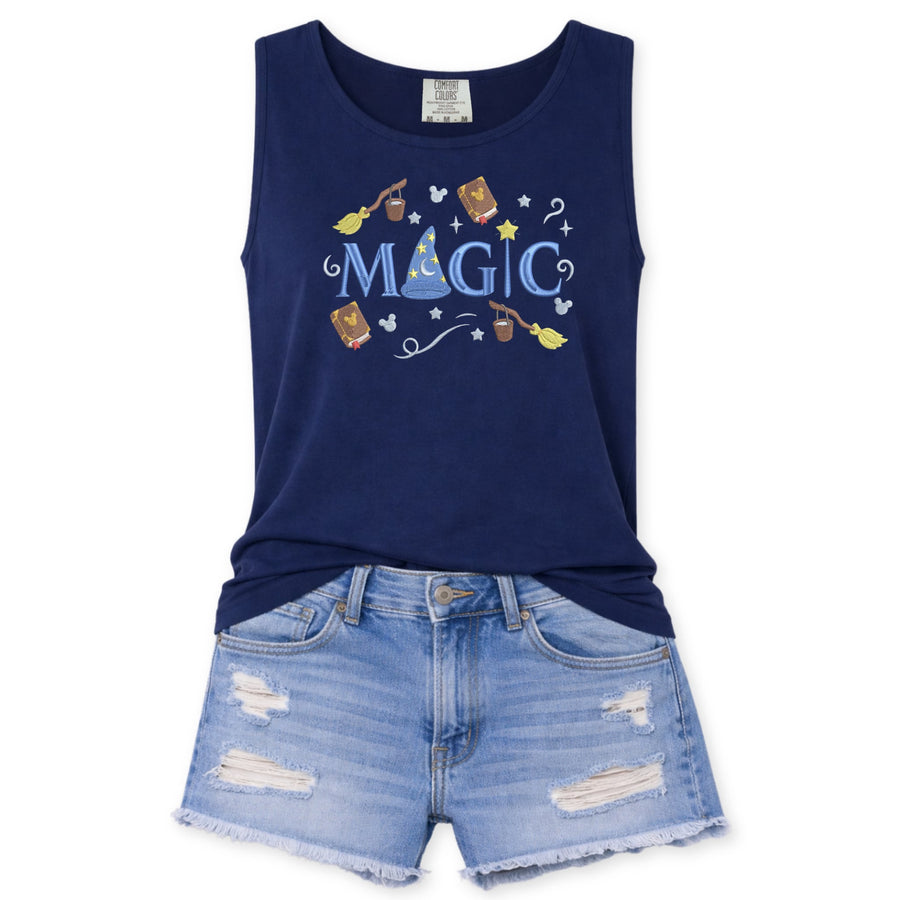 Magic Embroidered Navy Tank Top (Pre-Order)