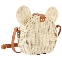 Thumbnail for Ear Rattan Straw Wicker Basket Frame Crossbody Evening Bag