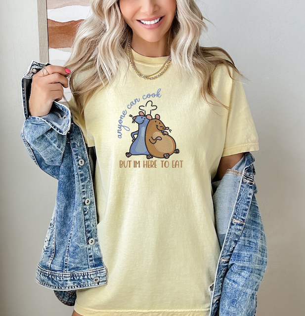 Banana Embroidered Here To Eat Tee  (pre-order)