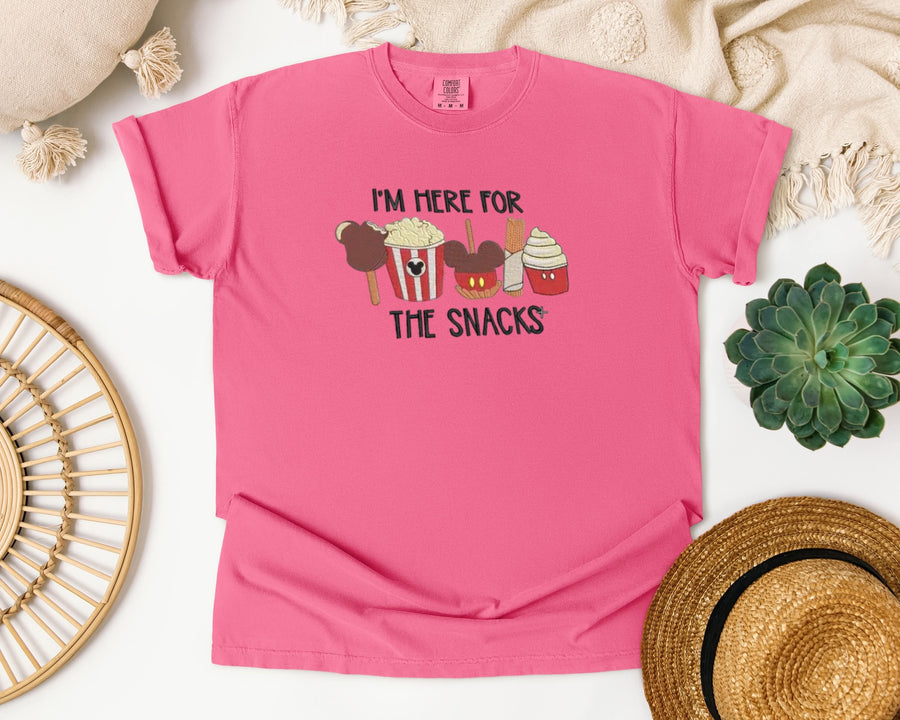Crunchberry Embroidered Here For Snacks Tee  (pre-order)