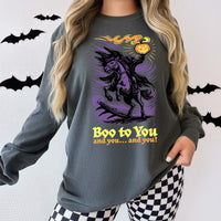 Thumbnail for Long Sleeves Pepper Haunted Gallop Graphic Tee