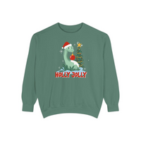 Thumbnail for Crewneck - Light Green Holly Jolly
