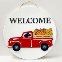 Thumbnail for Welcome Round Interchangeable Fall Sign (Pre-Order)