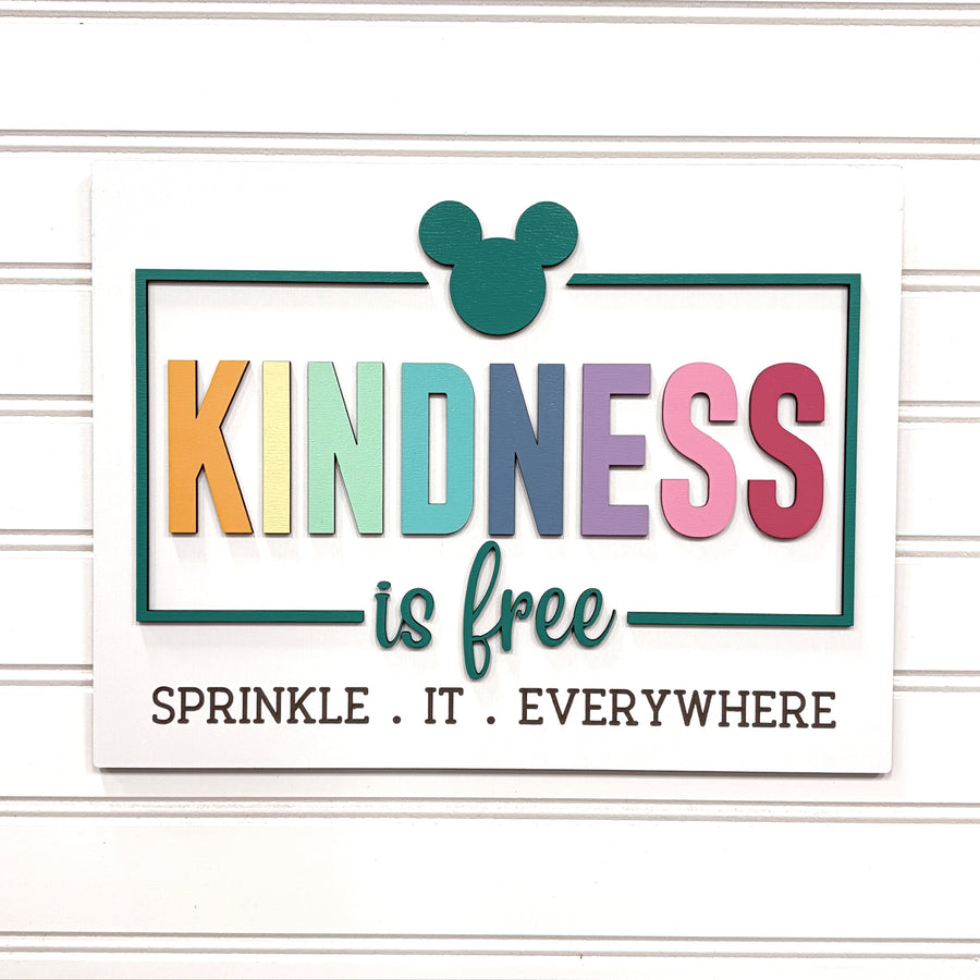 Kindness Is Free Wooden Sign
