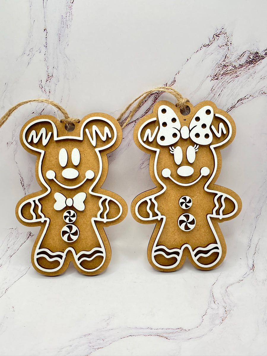 Gingerbread Mice 2 Piece Ornament Set (Pre-Order)