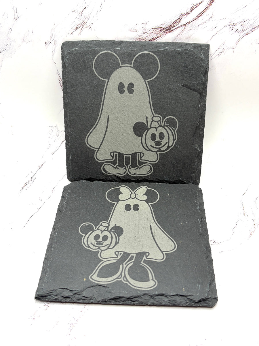 2 pack Ghostie Slate Coasters  (Pre-Order)