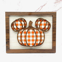 Thumbnail for Plaid Mouse Pumpkin Sign (Pre-Order)