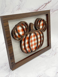 Thumbnail for Plaid Mouse Pumpkin Sign (Pre-Order)