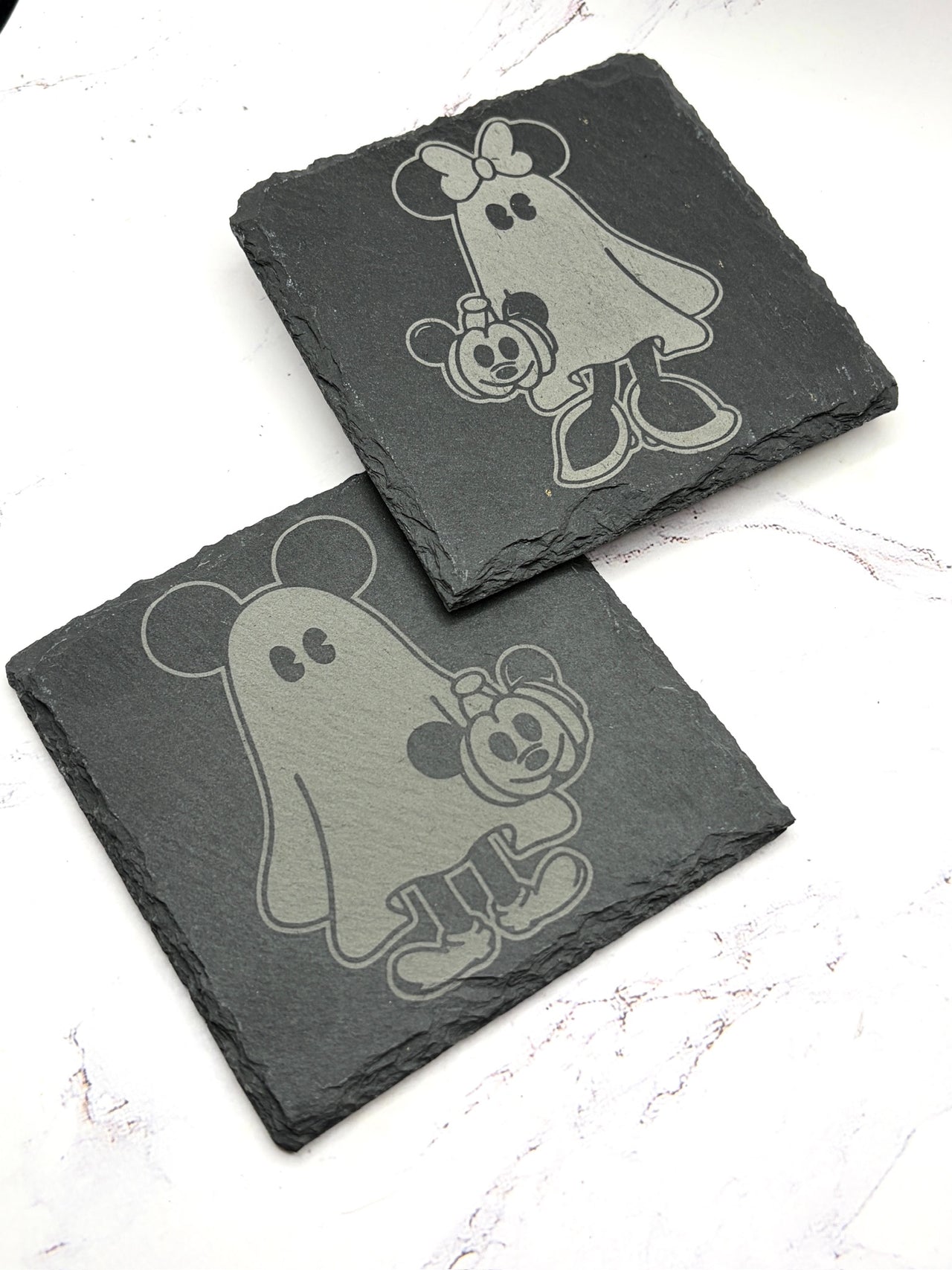 2 pack Ghostie Slate Coasters  (Pre-Order)