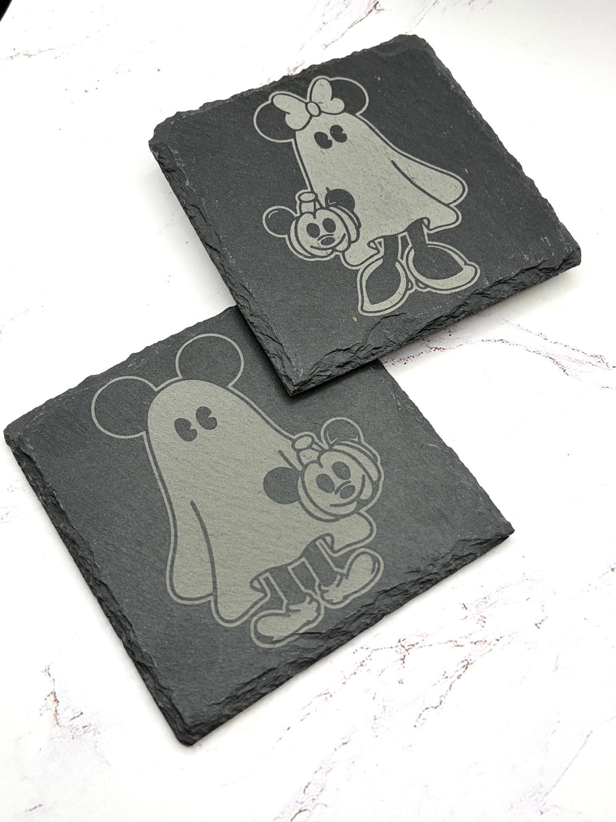 2 pack Ghostie Slate Coasters  (Pre-Order)