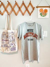 Thumbnail for Athletic Heather Mouse Marketplace College Tee (Pre-Order)