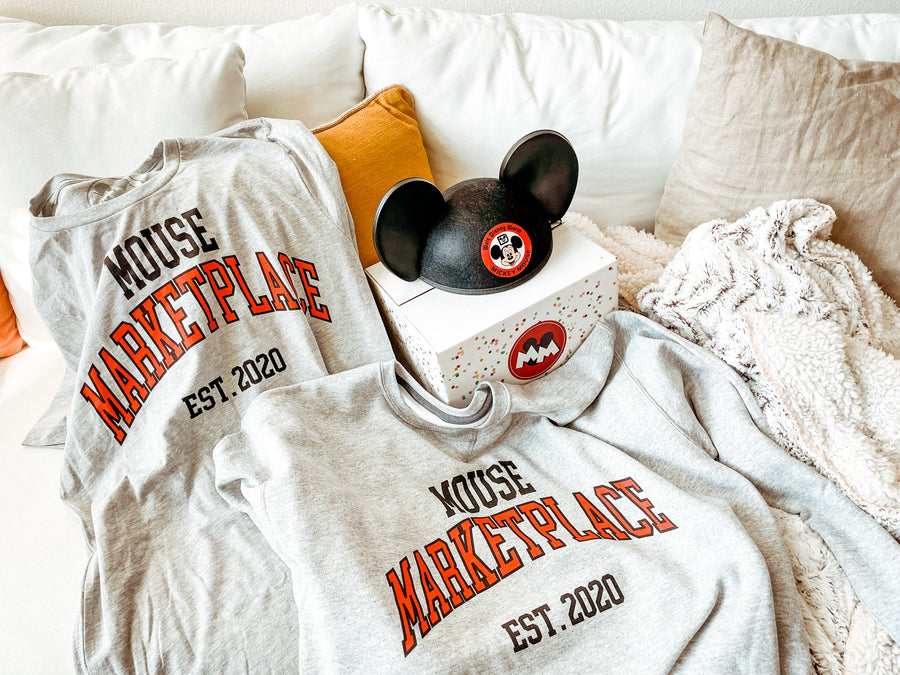 Athletic Heather Mouse Marketplace College Tee (Pre-Order)