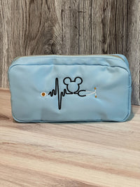 Thumbnail for Light Blue Embroidered Nurse's Medium Pouch
